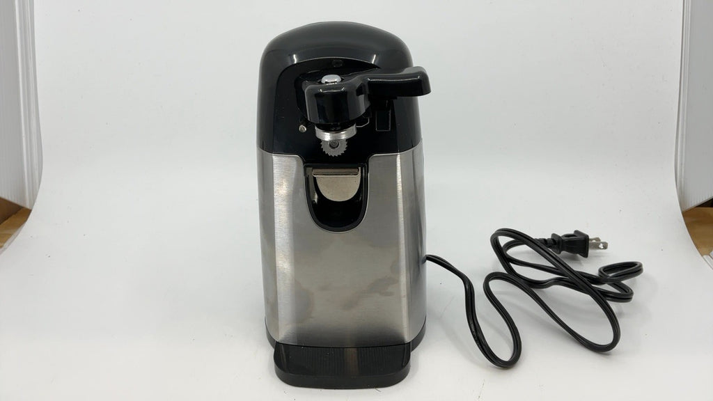 Black 3-In-1 Electric Can Opener & Bottle Opener, Stainless Steel Blade