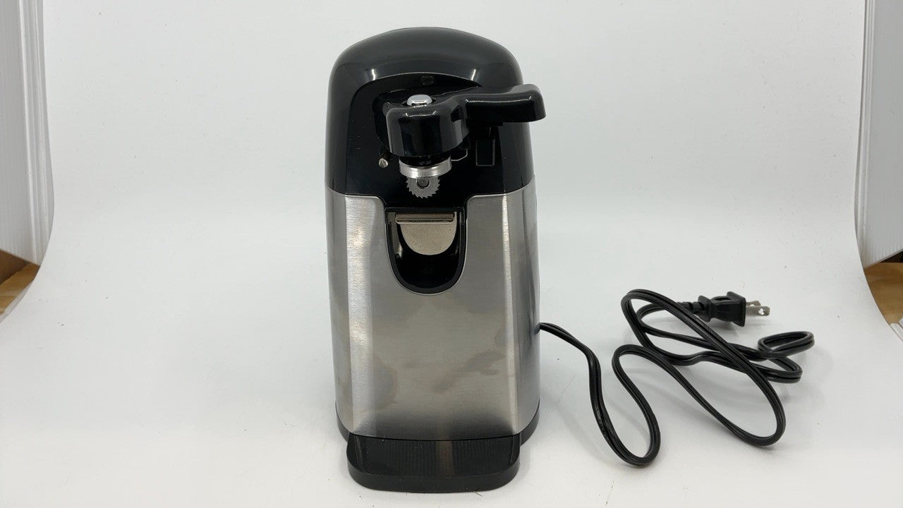 Black 3-In-1 Electric Can Opener & Bottle Opener, Stainless Steel Blade