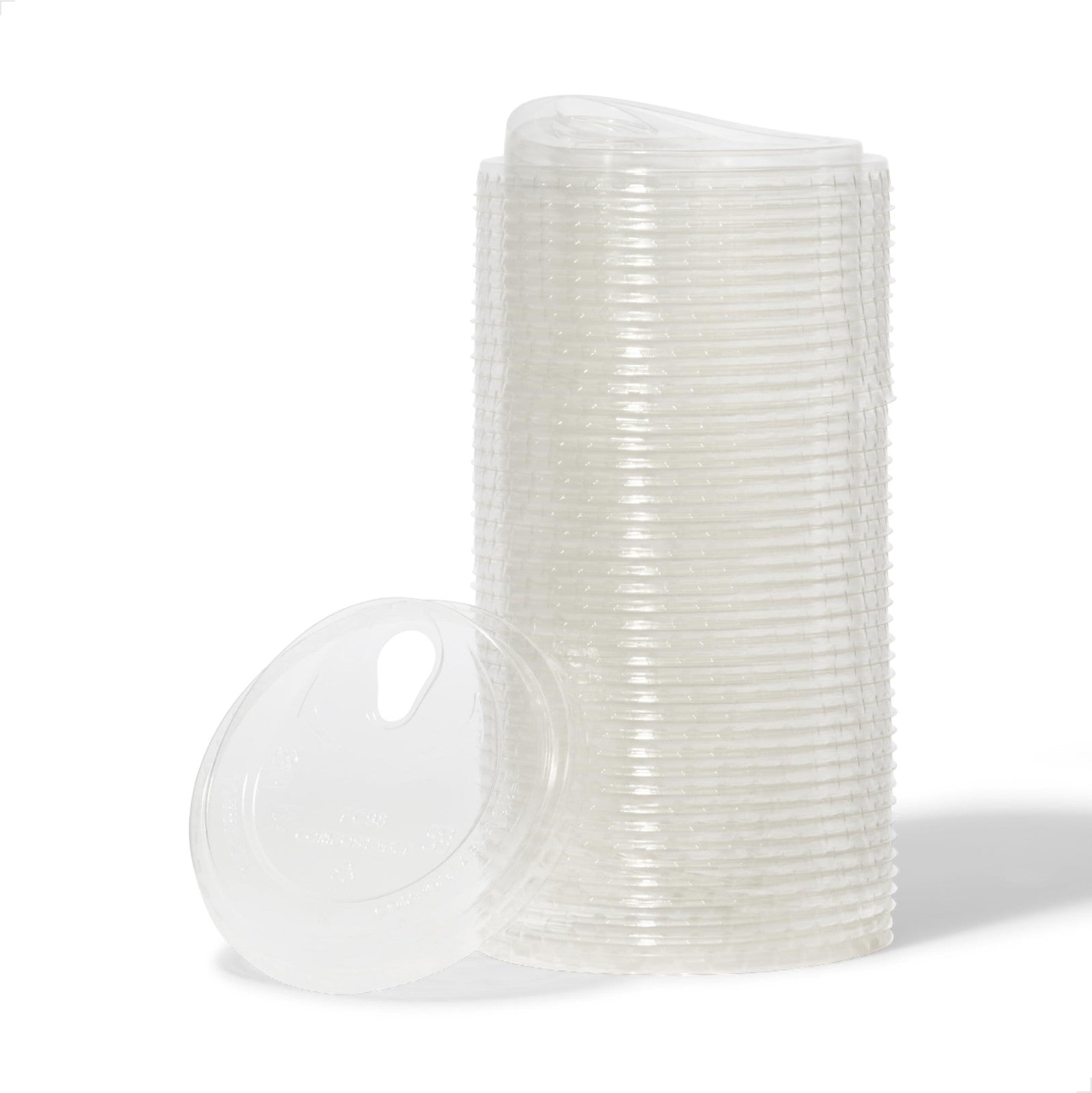 TOSSWARE Natural 50 Flat Sip Lids - Compatible with 10-24oz Cups - Clear