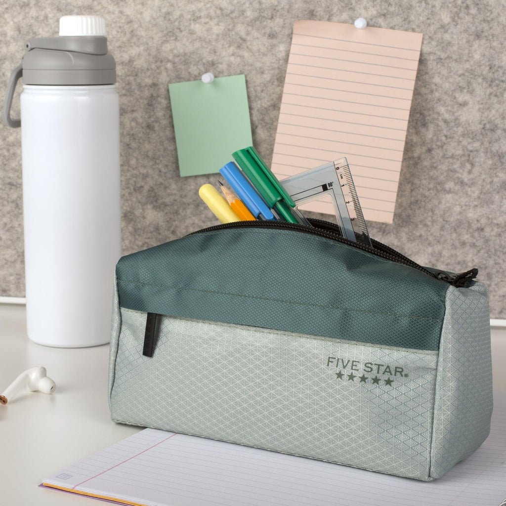 Five Star Pencil Case, 9-Pocket Organizer for School Supplies, Green