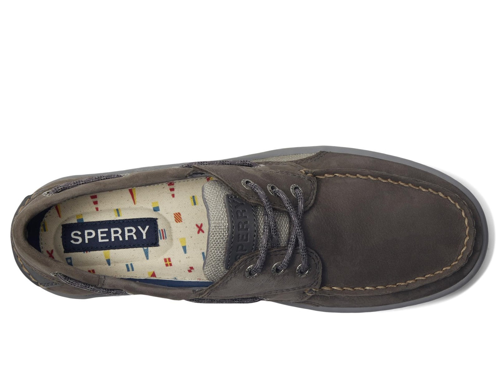 Sperry Mens Shoes Men's Billfish 3-Eye Boat Shoe, Grey Nubuck, 8.5
