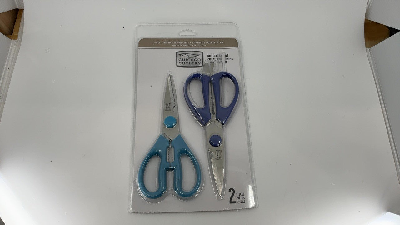 Versatile 2-Pack Kitchen Scissors, Soft Grip & Built-In Bottle Opener