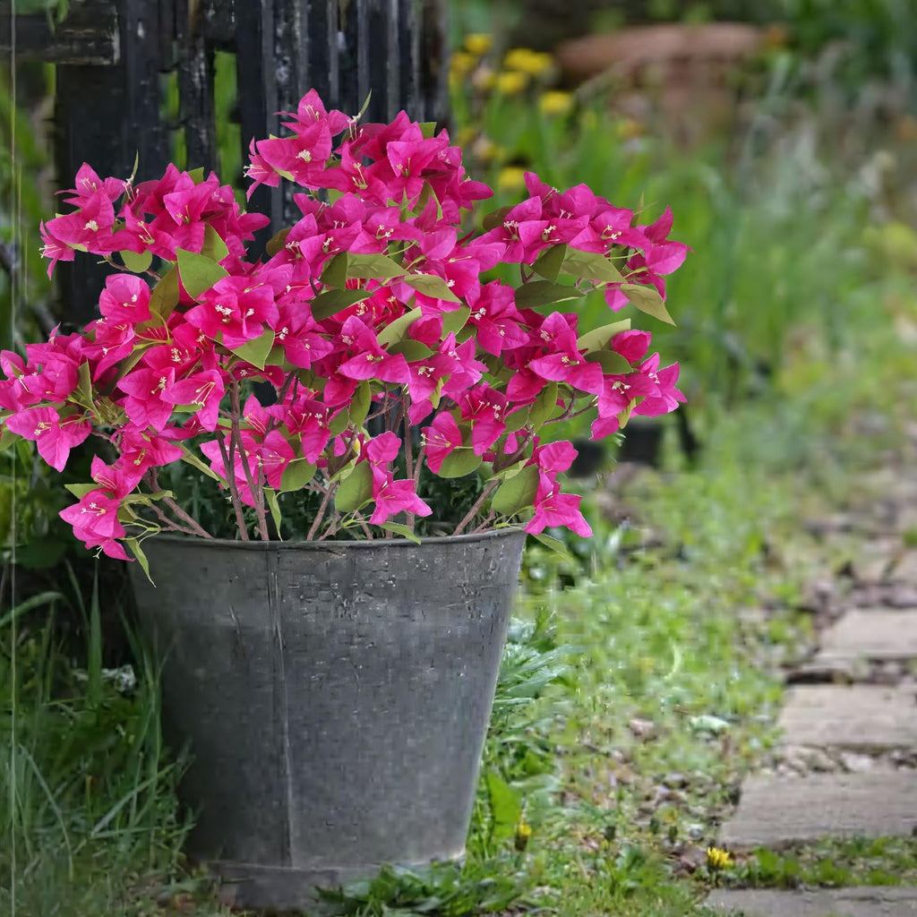 Artificial Bougainvillea Branches 33.46 In Red Silk Flowers - 2 Pcs