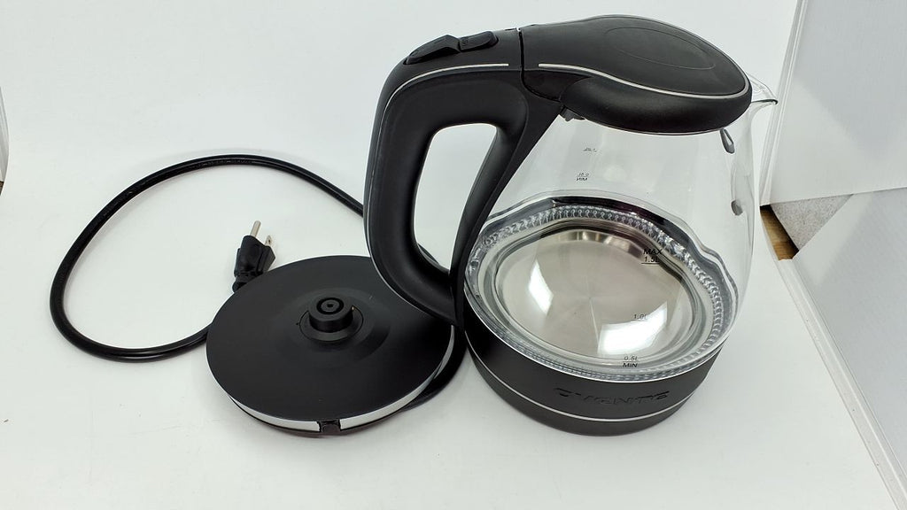 OVENTE 1.5L Glass Electric Kettle Black w/ LED Light & Safety Features