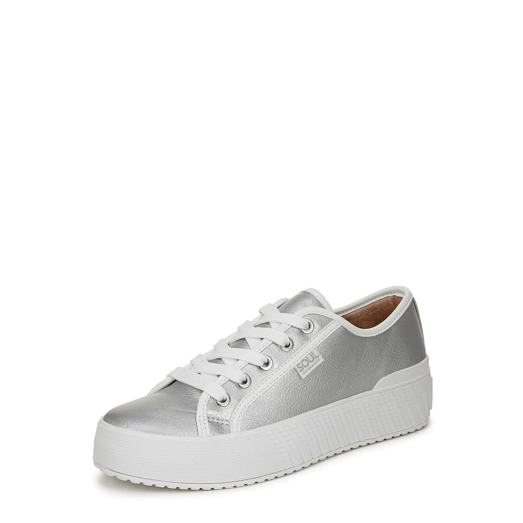 Naturalizer Soul Women's Iliana Sneaker Silver Metallic 6 W