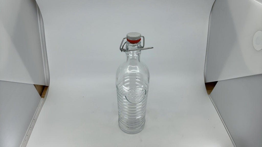 Bormioli Rocco 37.25 oz Glass Water Bottle, Airtight Seal, Eco-Friendly