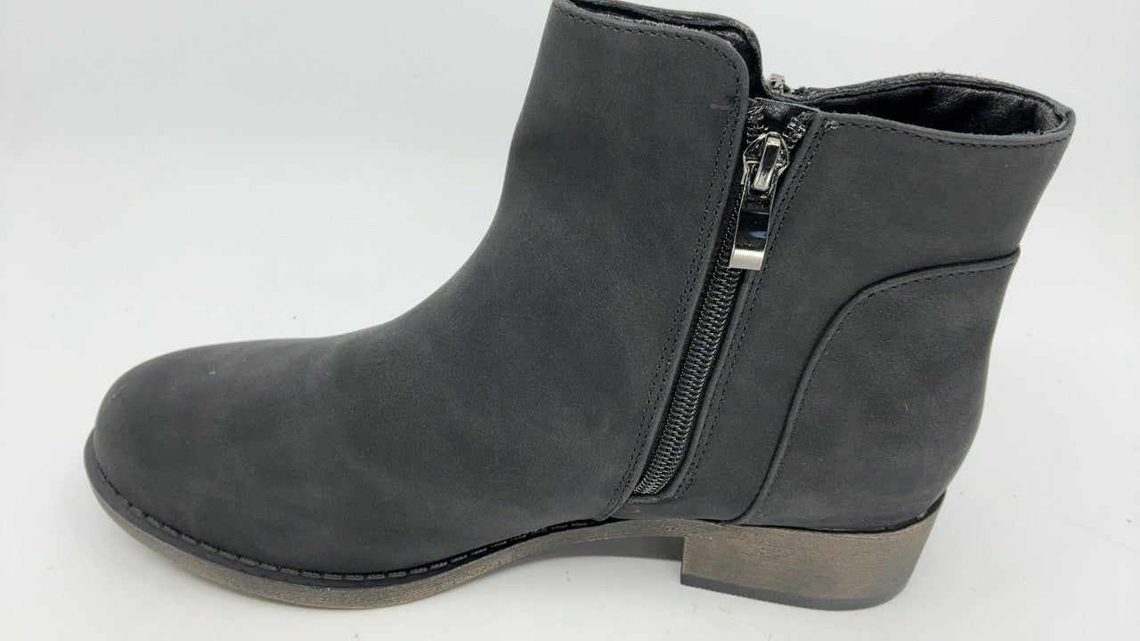 8.5 Veittes Women's Ankle Boots Black Slip On Chunky Heel Fashion
