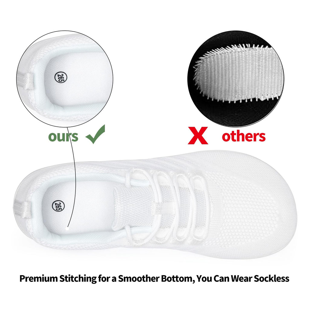 Limberun Wide Toe Box Sneakers White 5W/4M Minimalist Walking Shoes