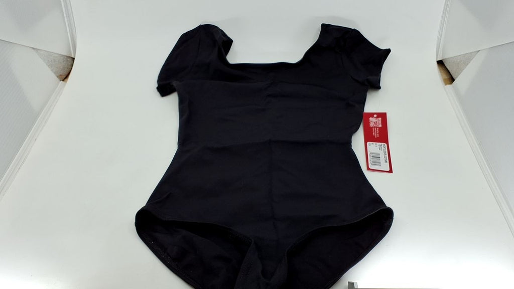 Capezio girls Team Basic Short Sleeve athletic leotards, Black, 8 10 US