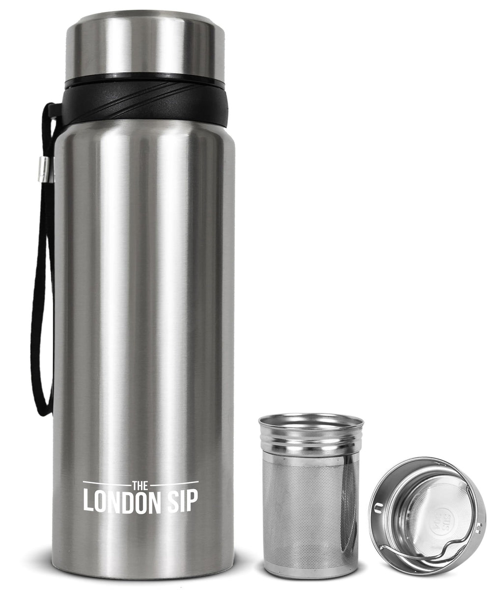 London Sip 25 oz Stainless Steel Tea & Coffee Infuser, Cosmic Silver