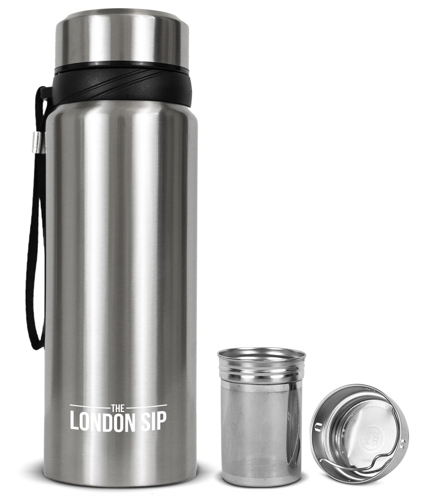 London Sip 25 oz Stainless Steel Tea & Coffee Infuser, Cosmic Silver