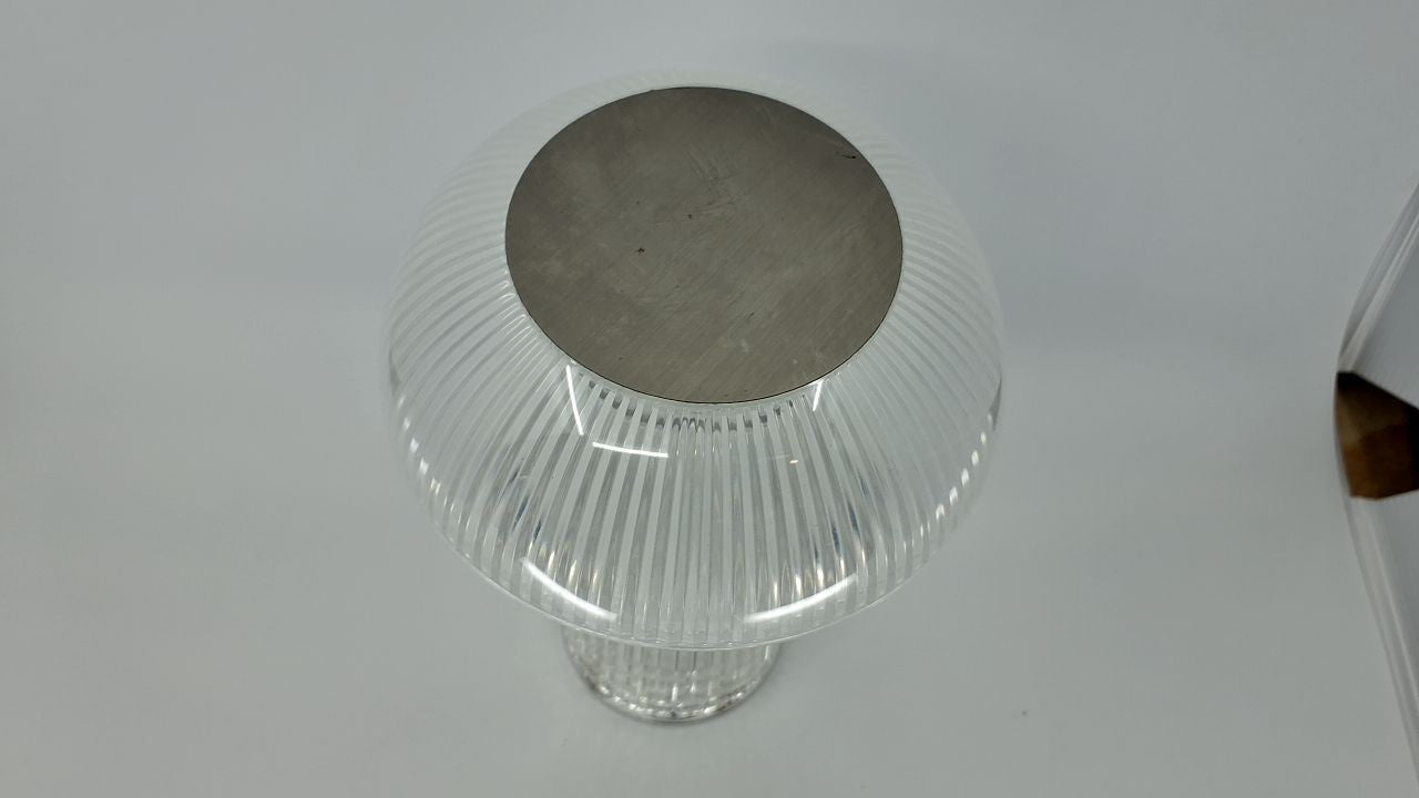 Mikasa Clear Acrylic Mushroom LED Rechargeable Cordless Lamp, 6.9x6.9x10.2 Inch