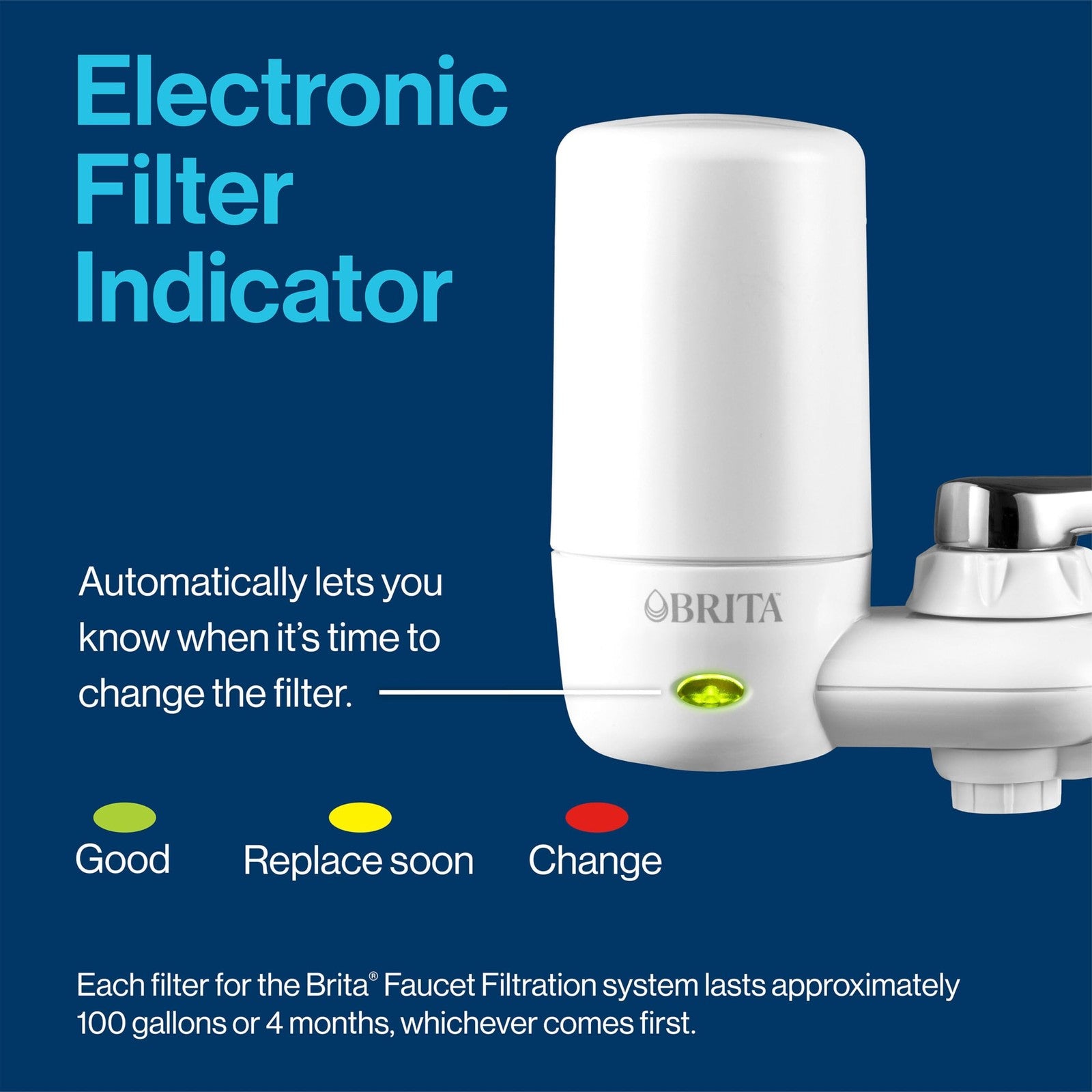 Brita 3 Filters for Faucet Mount, Chrome, Removes 99% Lead & Microplastics