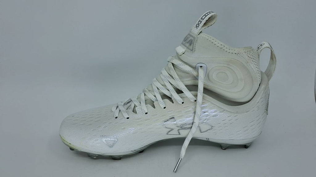 Under Armour Spotlight Lux MC 2.0 Football Shoes, White/Metallic Silver, 11.5