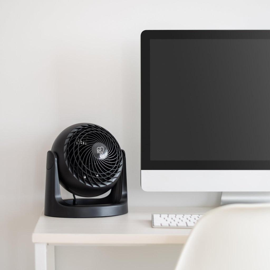IRIS USA Black Desk Fan, 3-Speed Air Circulator, 30 dB Quiet