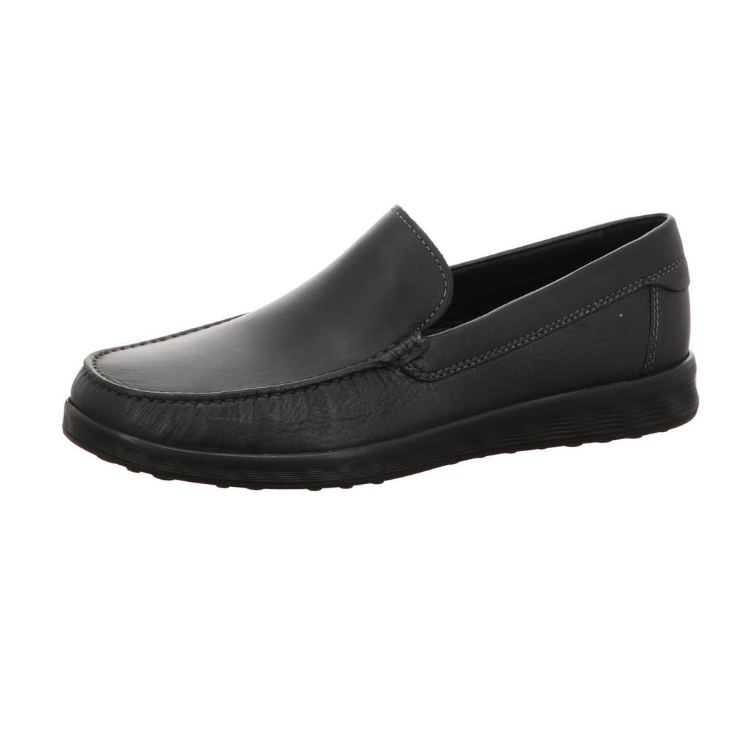 ECCO mens Lite Moc Classic Driving Style Loafer, Black Smooth, 10-10.5 US