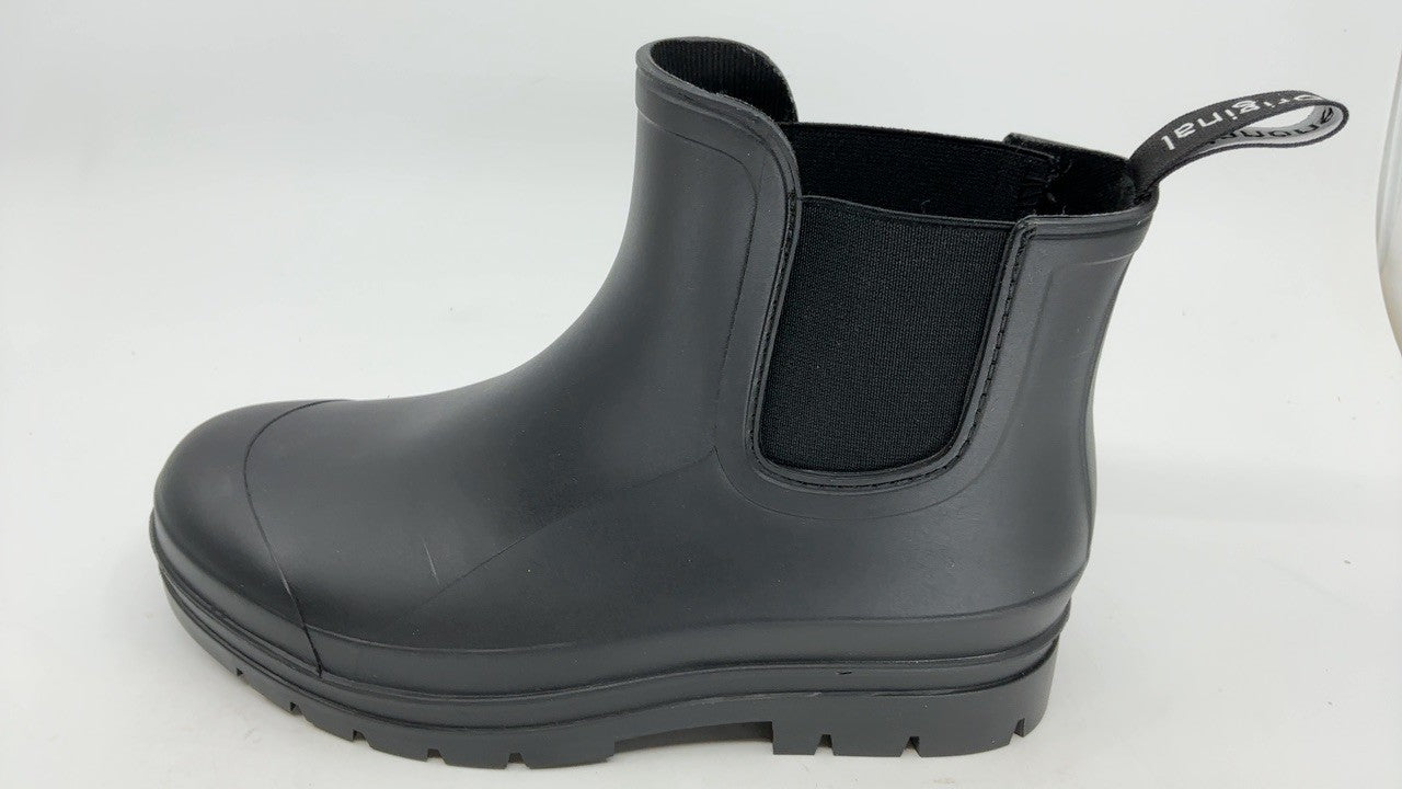 Women's Size 6 Black Rain Boots - Lightweight & Waterproof Chelsea Design