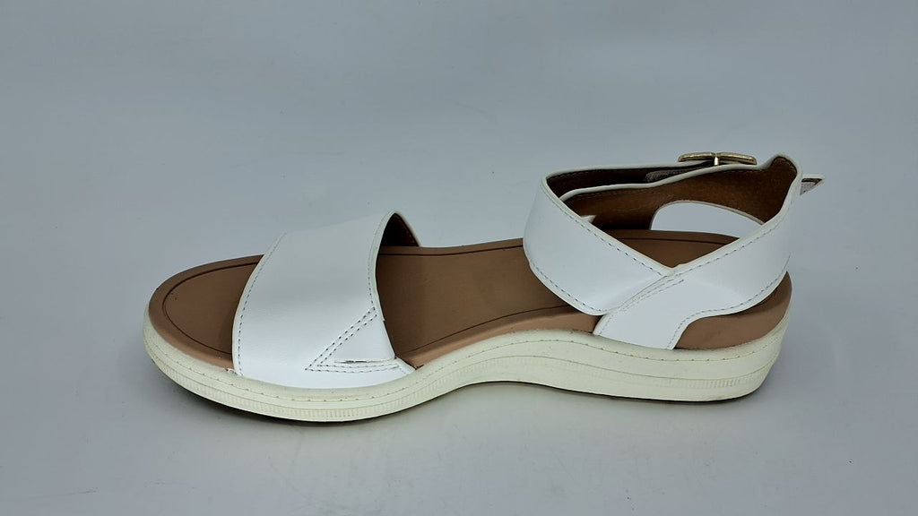 Dr. Scholl's Shoes Womens Time Off Sky Sandal White Smooth 7 M