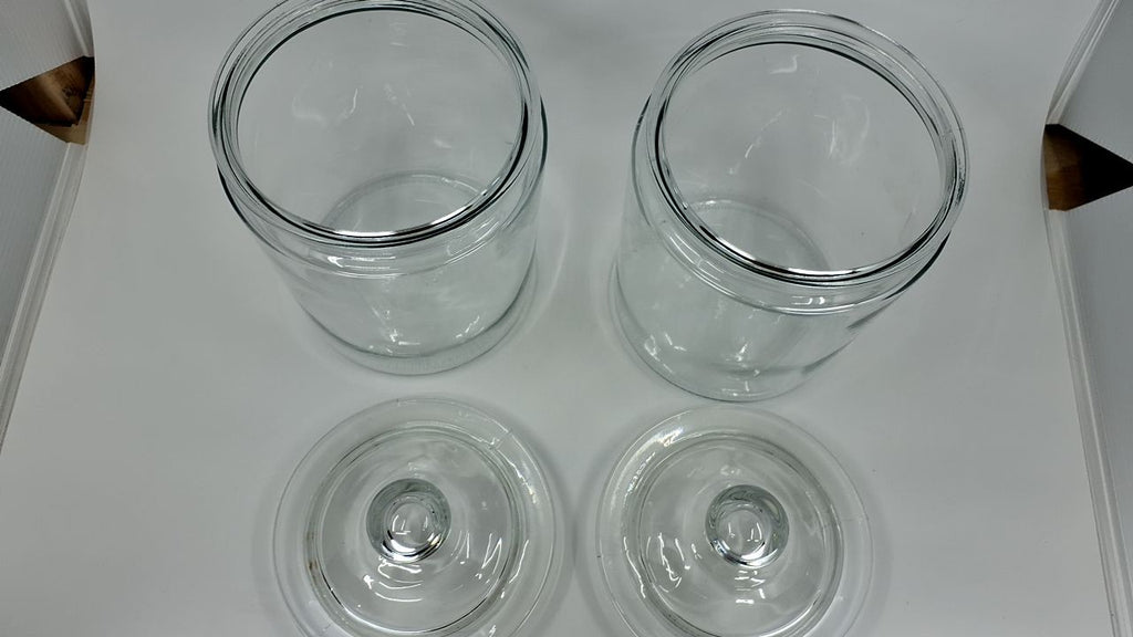 Airtight Glass Cookie Containers, 2 Large Jars, Decorative Canisters