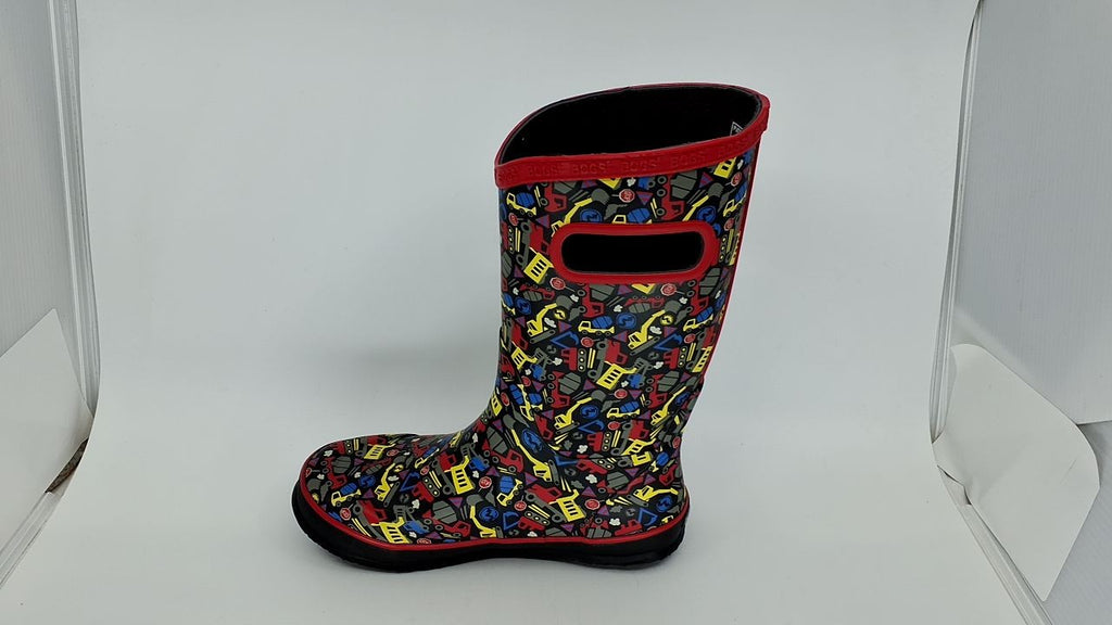 Bogs Kids Rainboot Camping Patches, Army Green Multi, 4 M Big Kid