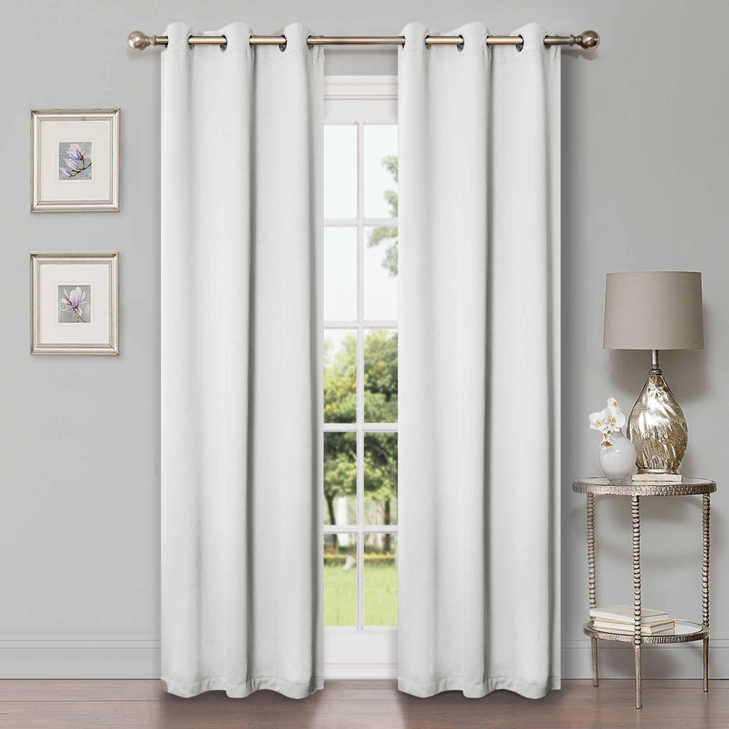 Polyester Blackout Drapes, 42x96 in Snow White, 2 Pack, Energy Smart