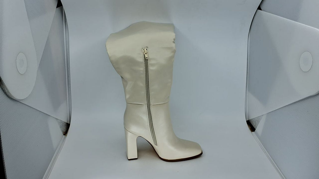 Knee High Chunky Heel Boots Womens Size 7 Birch Faux Leather