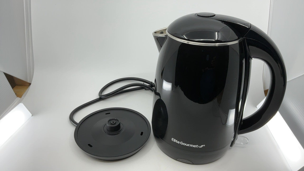 Elite Gourmet 1.8L Cool-Touch Electric Kettle Black, 1500W, Stainless Steel