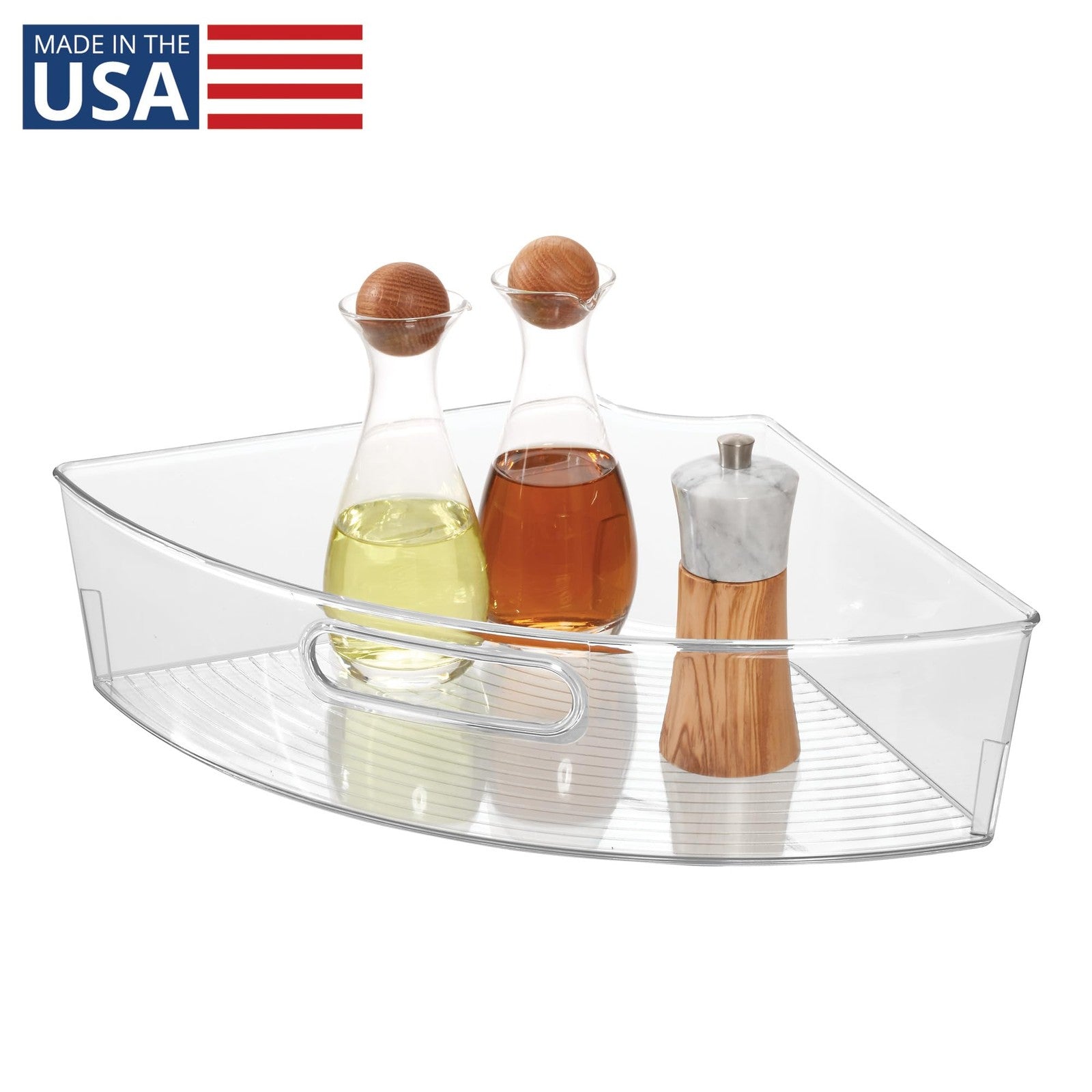 Clear 1/4 Wedge Lazy Susan Organizer Bin - Kitchen Storage