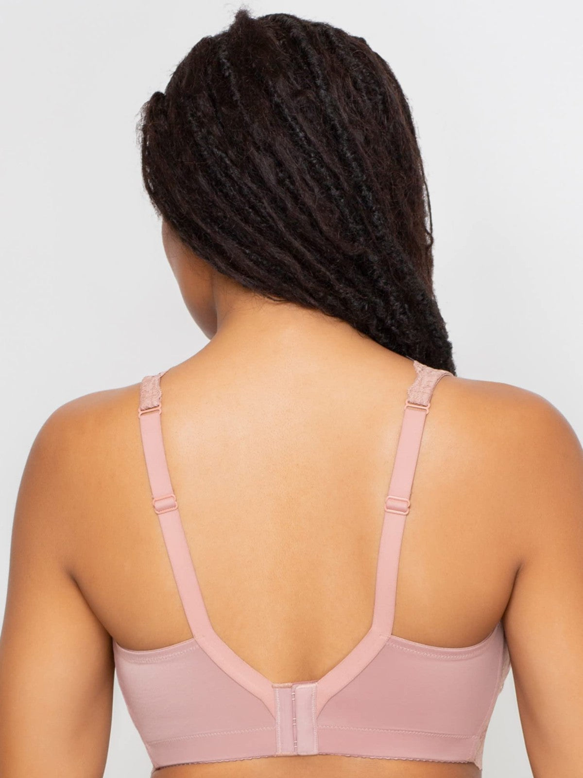 Curvy Couture Plus Size Plunge Bra 44D, Sheer Mesh, Ballet Fever