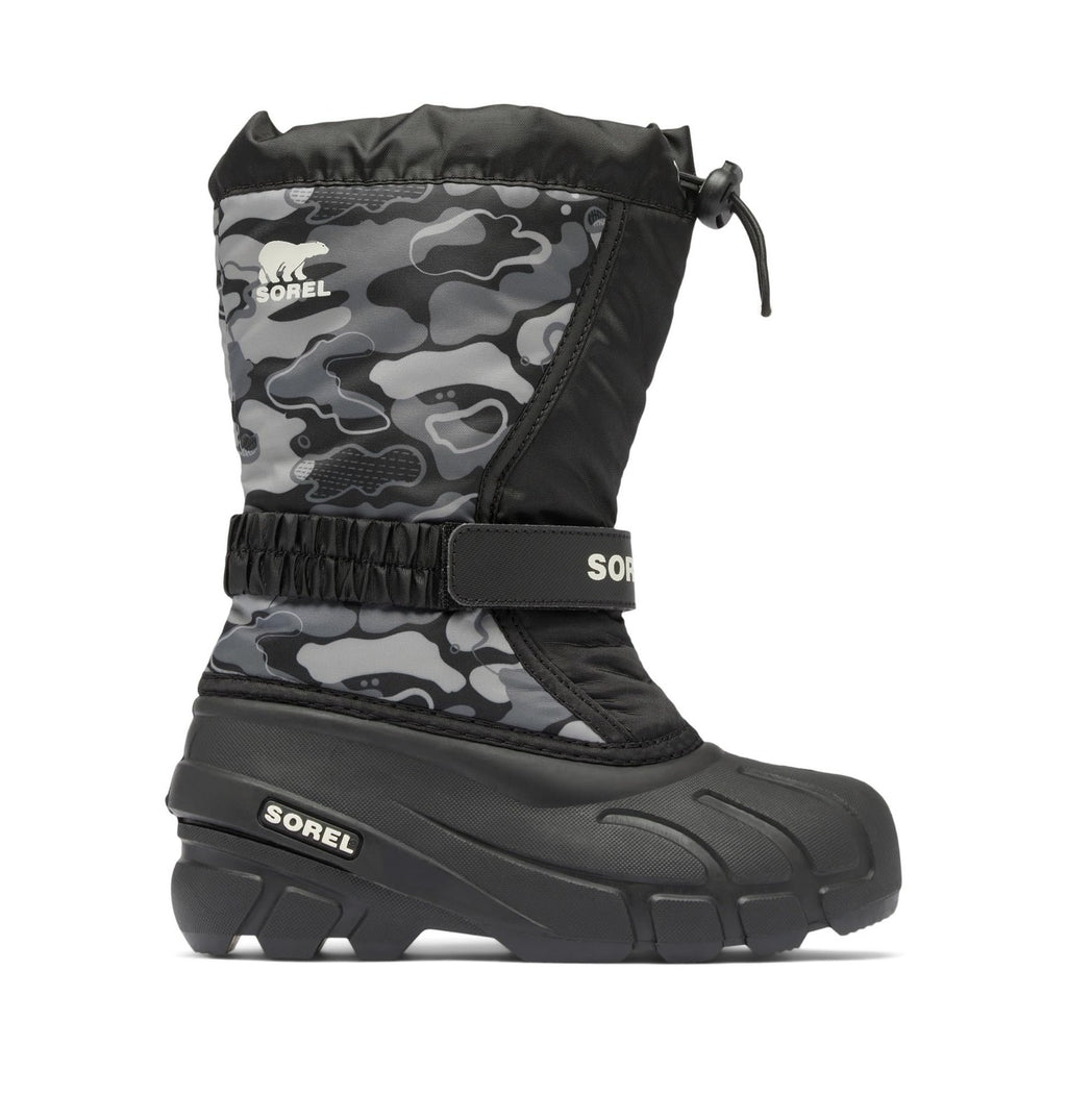 SOREL Children's Flurry Boot - Black, Quarry - 8
