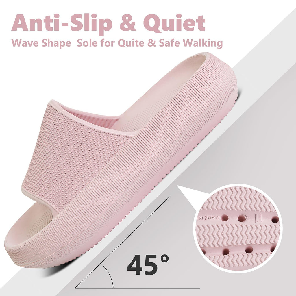 Kids Cloud Slides Pink 13 Little Kid Open Toe Sandals w/ Thick Sole