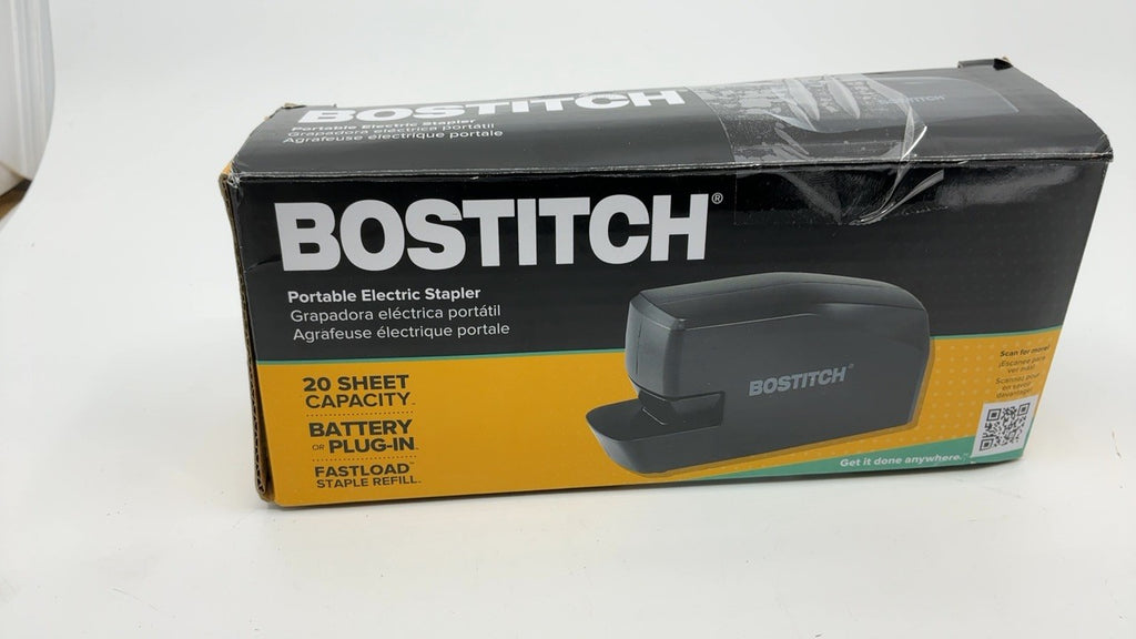 Electric Stapler, 20 Sheets, Battery/AC Powered, Black, MDS20-BLK