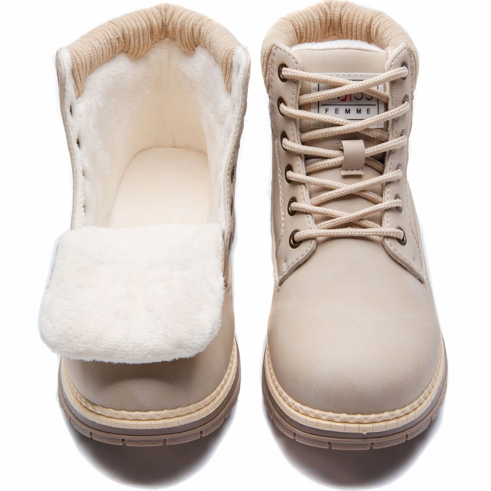 ANJOUFEMME Women’s 8.5 Grey Hiking Boots - Waterproof Outdoor Ankle Boots