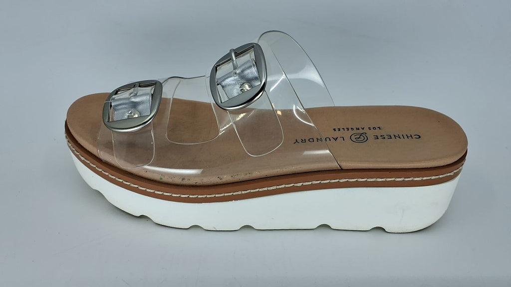 Chinese Laundry Women's SURFS UP Sandal, Clear, 8.5 US M