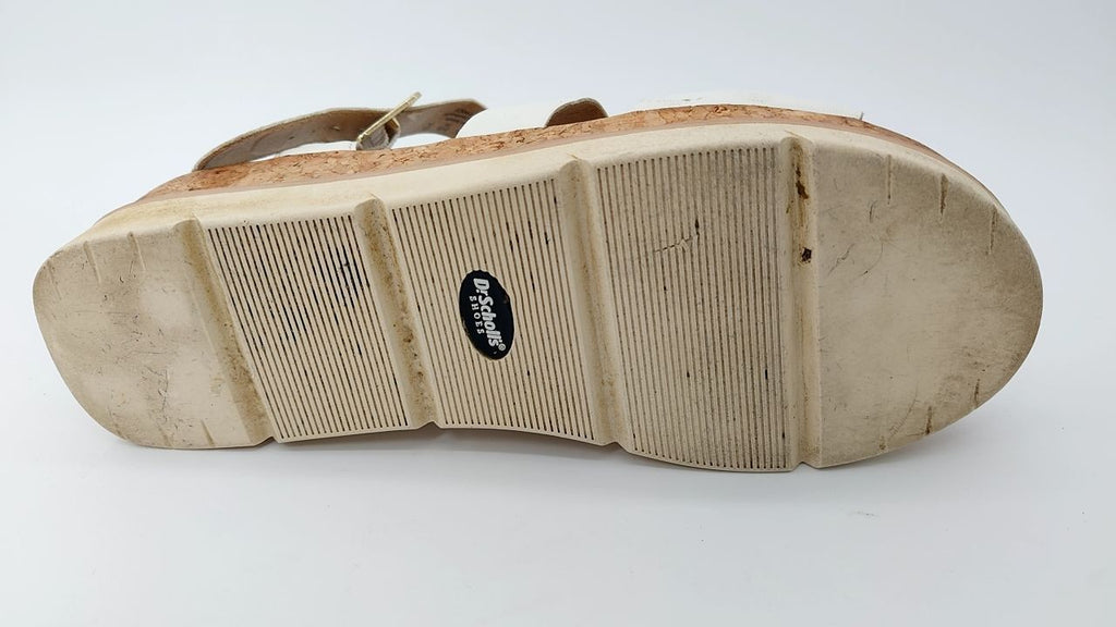 Dr. Scholl's Womens Espadrille Platform Wedge Sandal White/Cork 7.5