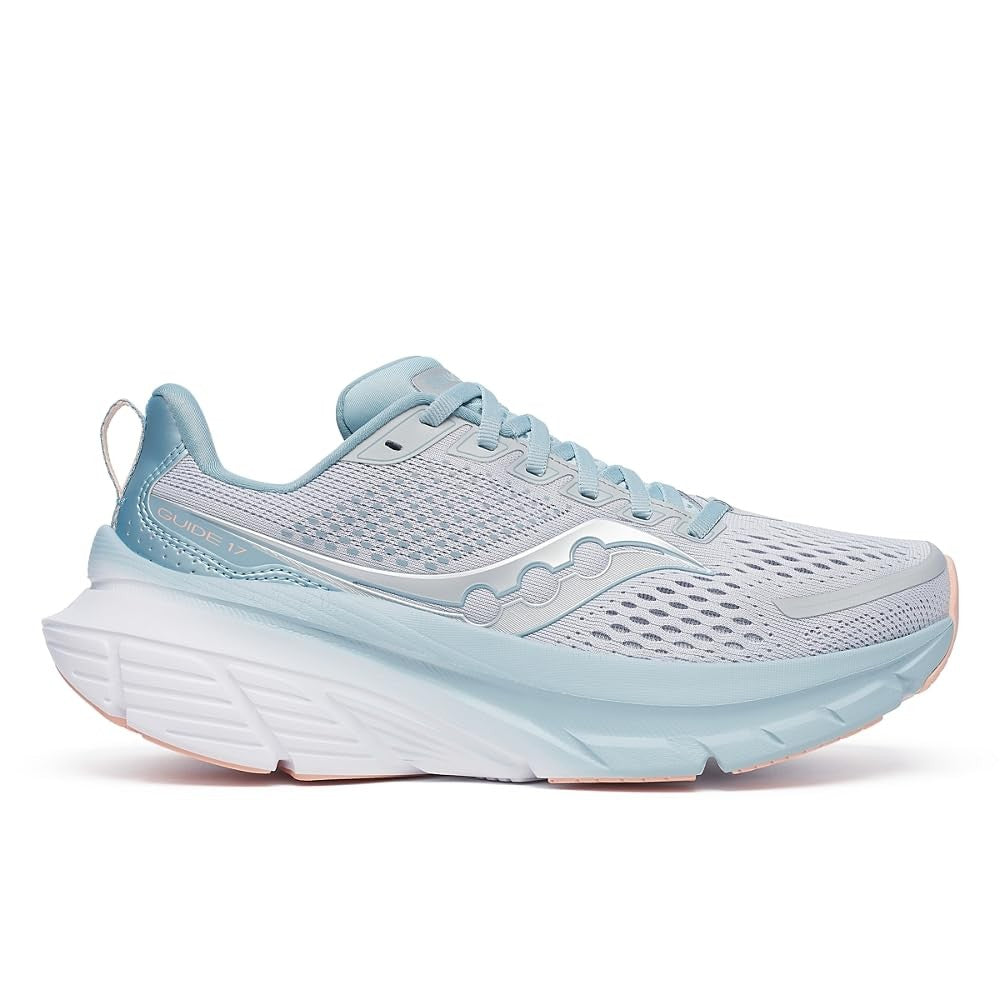 Saucony Women's Guide 17 Sneaker, Cloud/Topaz, 7