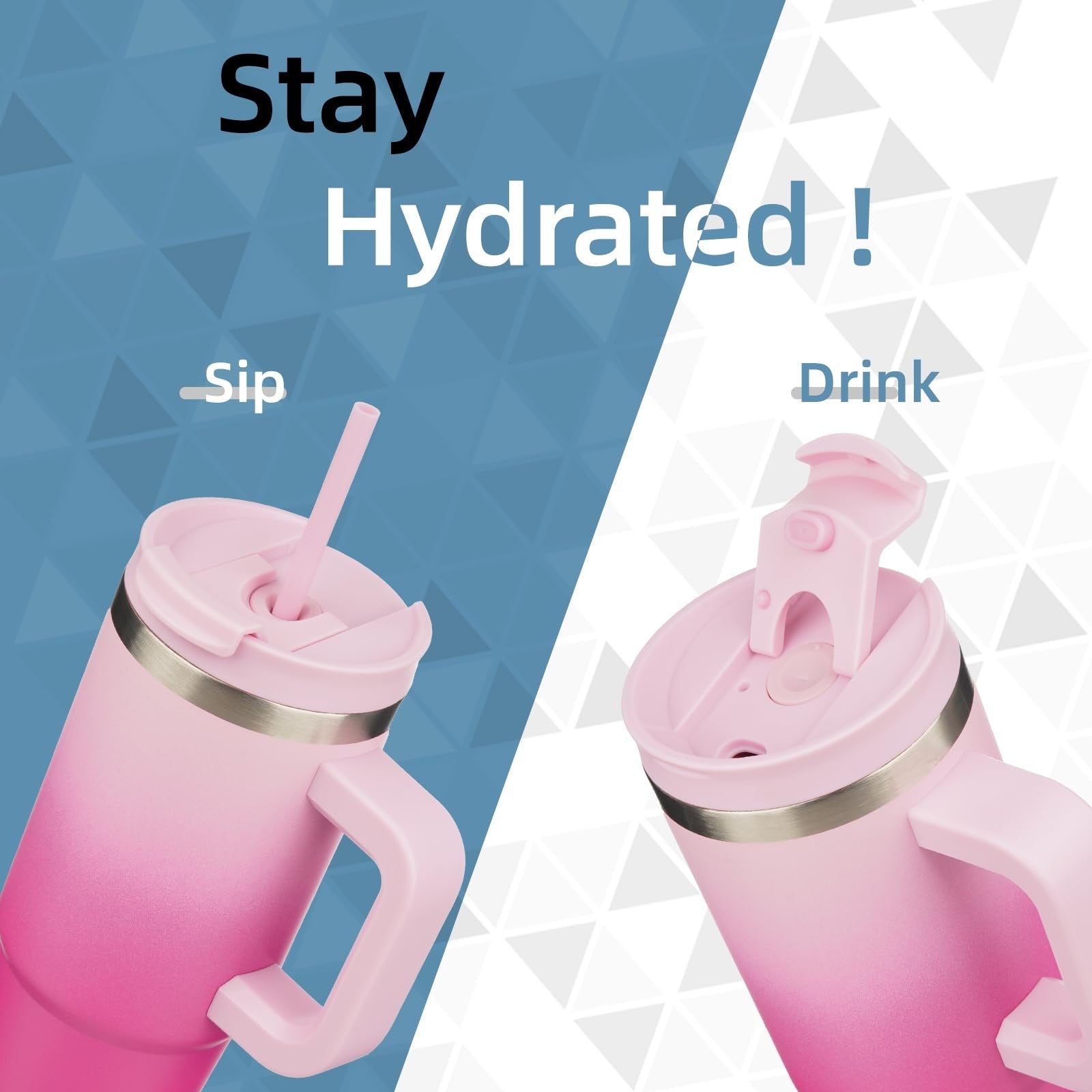 Konokyo 30 Oz Insulated Tumbler, Cherry Blossoms, Travel Mug w/ Handle