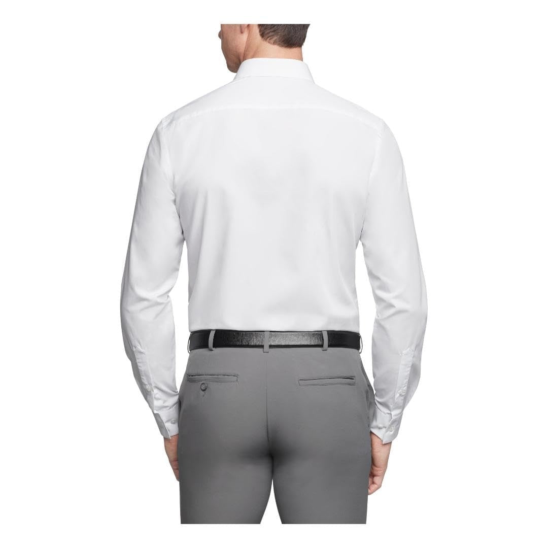 Van Heusen Men's Dress Shirt Regular Fit White 17.5" Neck 36-37" Sleeve