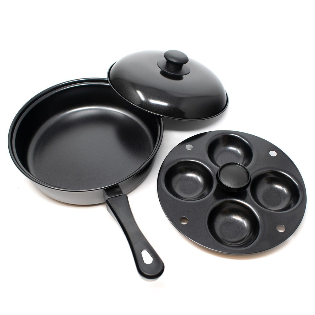 Norpro 9.5 In Nonstick Egg Poacher Skillet Set W/ Removable 4 Egg Poacher