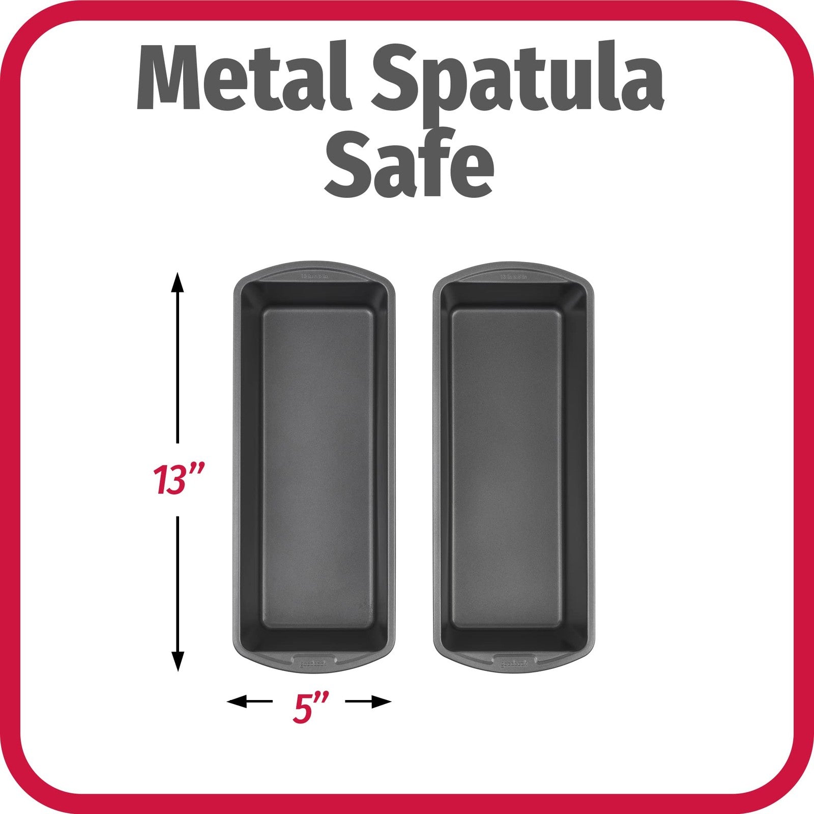 Even Heat Nonstick Steel Loaf Pans, 13 x 5 in, Gray, Set of 2