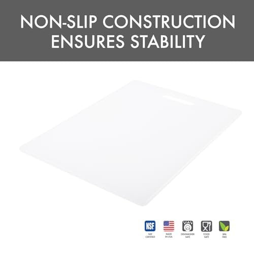Dexas NSF Polysafe Cutting Board with Handle, 11 by 14.5 inches, White