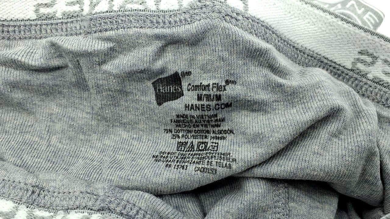 Hanes Men's 6 Pack Boxer Briefs, Cool Dri, Cotton, Black/Grey, Medium