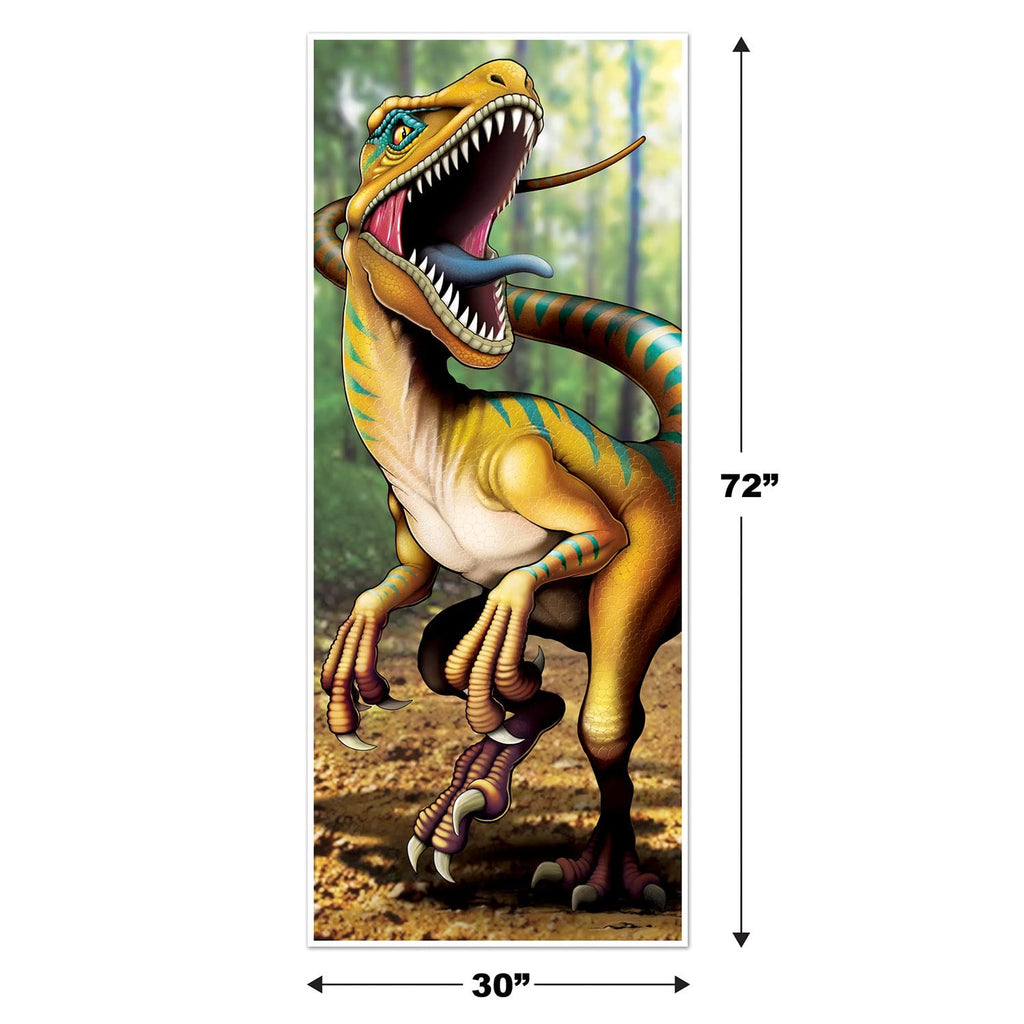 Set of 2 Dinosaur Door Covers 6' x 30" Plastic Party Supplies