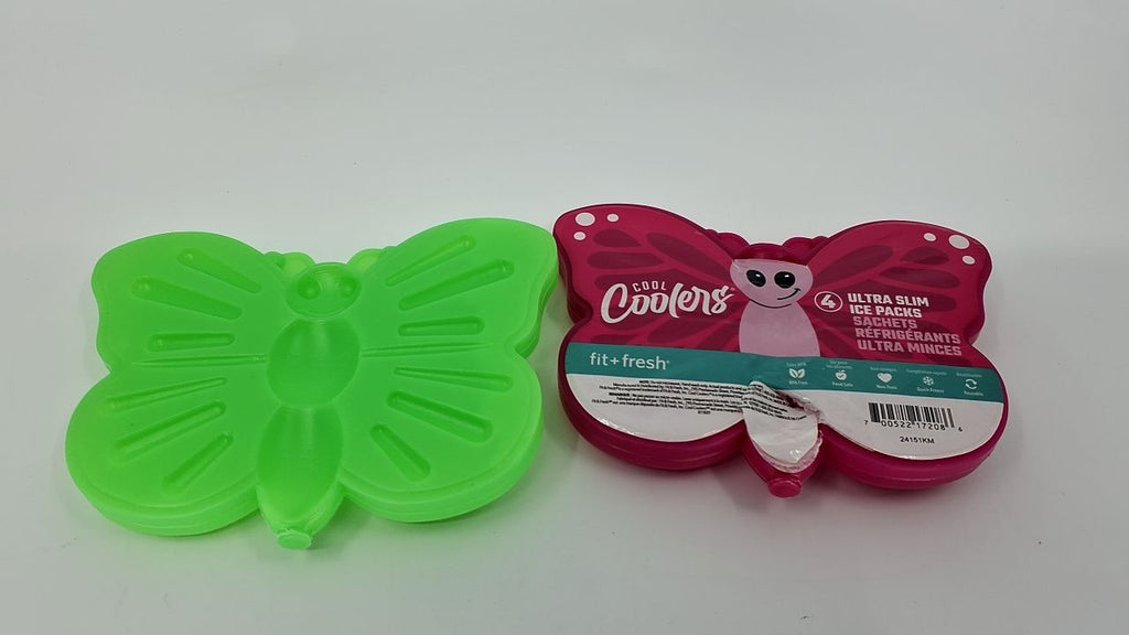 Cool Coolers Kids Ice Packs 4 Pack Butterfly Slim Reusable Lunch Bags