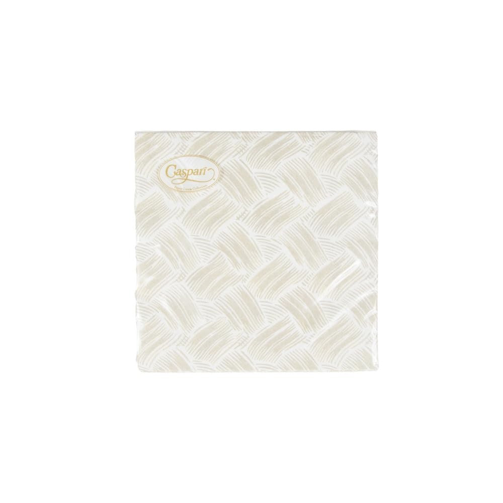 Caspari Basketry Flax Paper Linen Cocktail Napkins - 15 Per Package