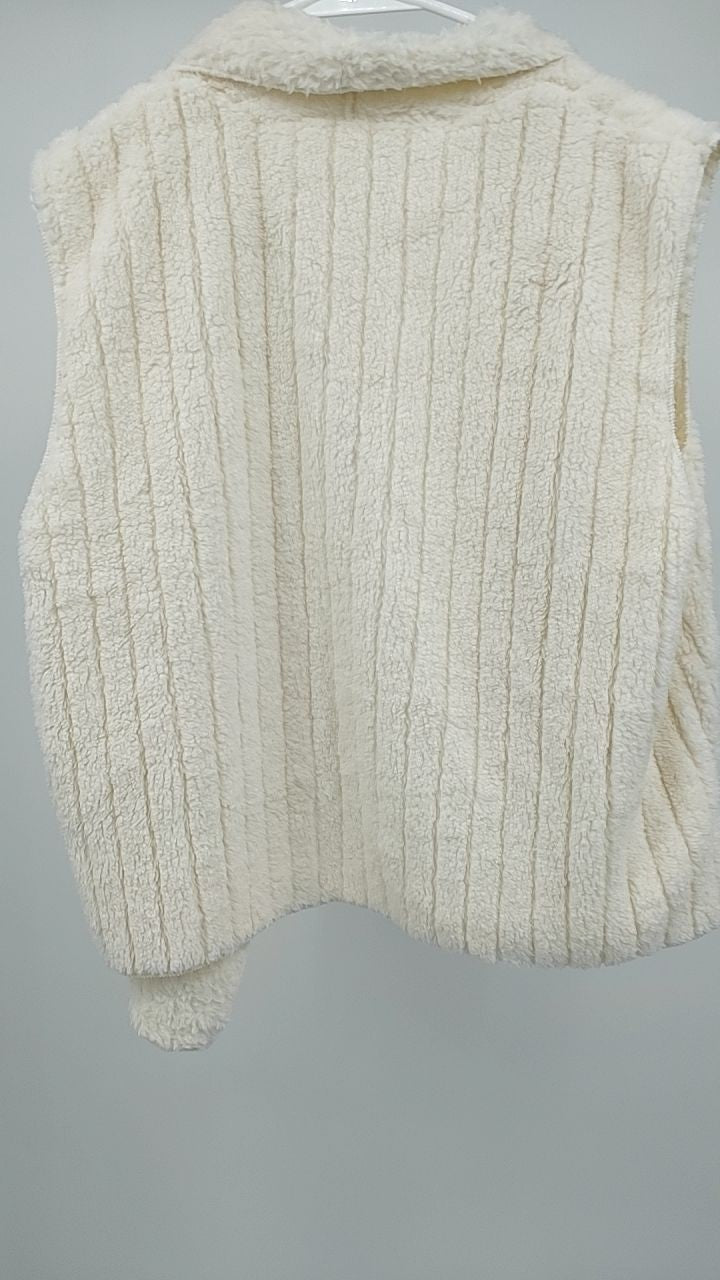 Open Front Fuzzy Vest Coat