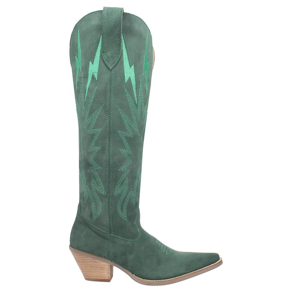 Dingo Womens Green Thunder Road Snip Toe Boots 2.5 in Heel Size 10