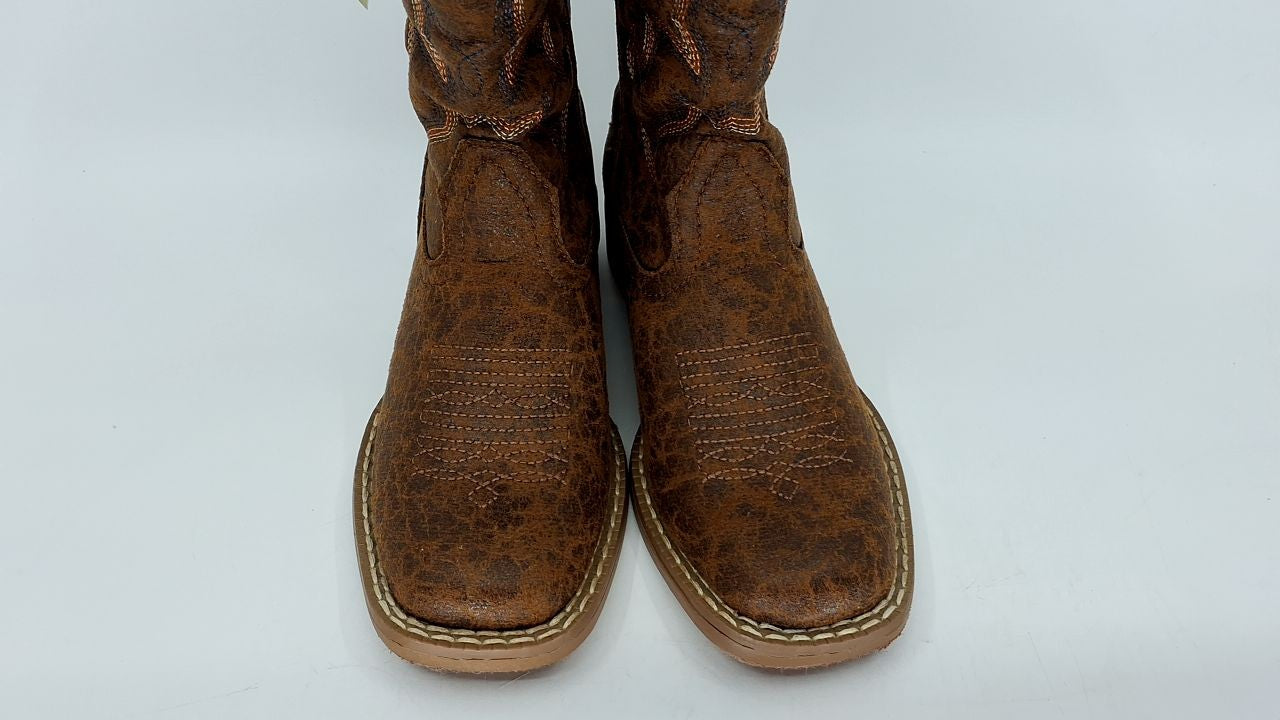 ROPER Kids Boys Scout Square Toe Casual Boots Mid Calf - Brown - Size 12 M