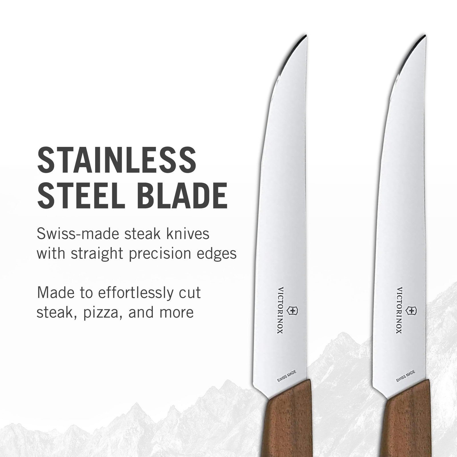 2-Piece Victorinox 5" Steak Knife Set, Walnut Wood, Ergonomic Design