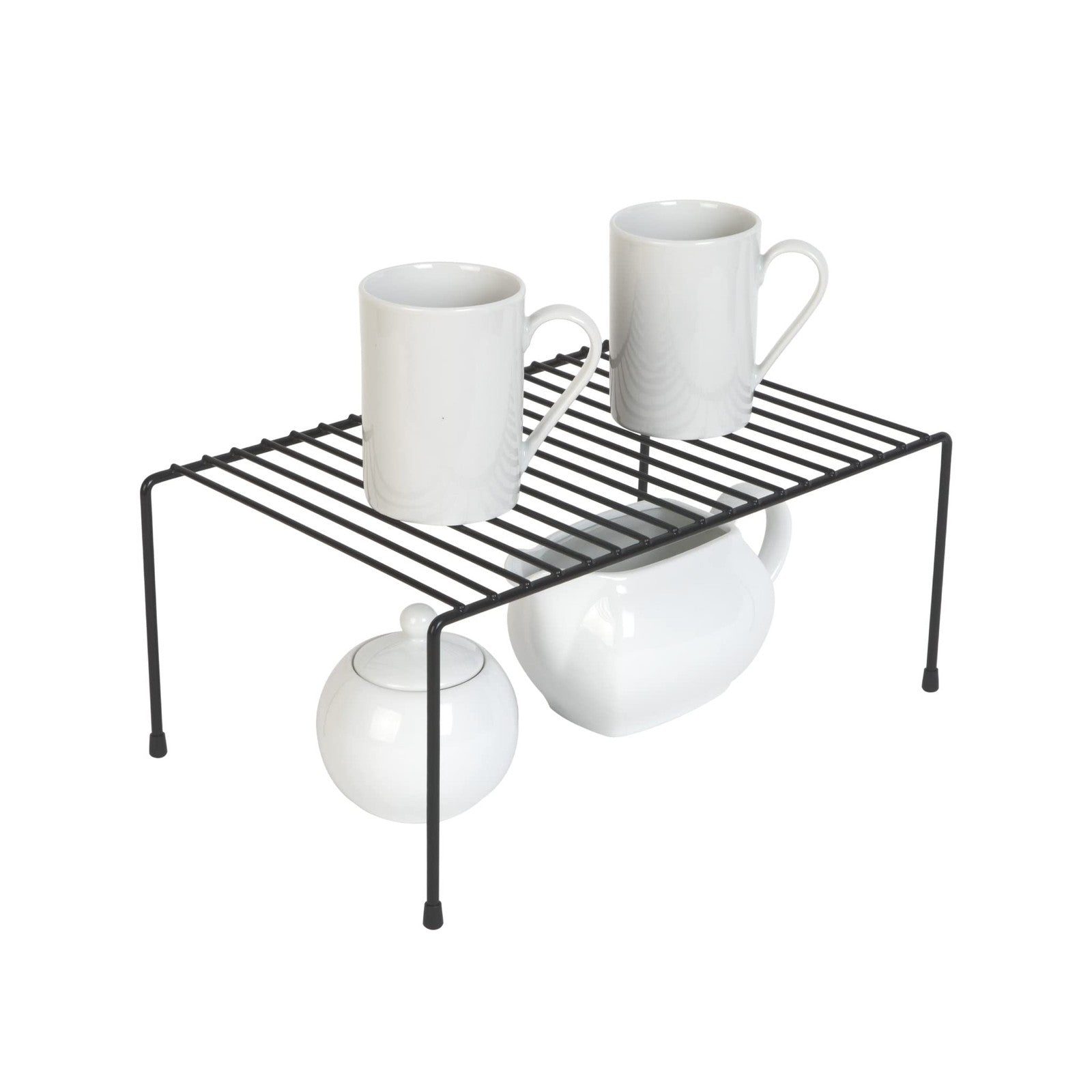 Kitchen Organizer Shelf, Black Steel, 8.5 x 13.25 in, Medium Size